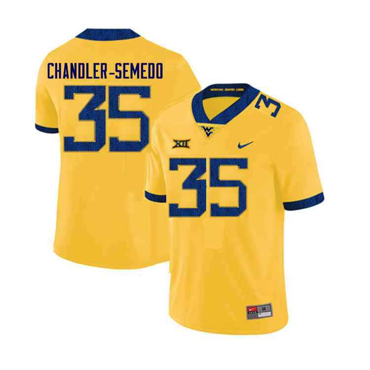 NCAA Men's Josh Chandler-Semedo West Virginia Mountaineers Yellow #35 Nike Stitched Football College Authentic Jersey MD23E11IR
